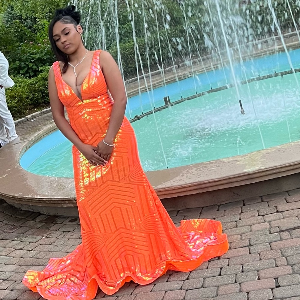 Orange prom dress